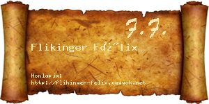 Flikinger Félix névjegykártya